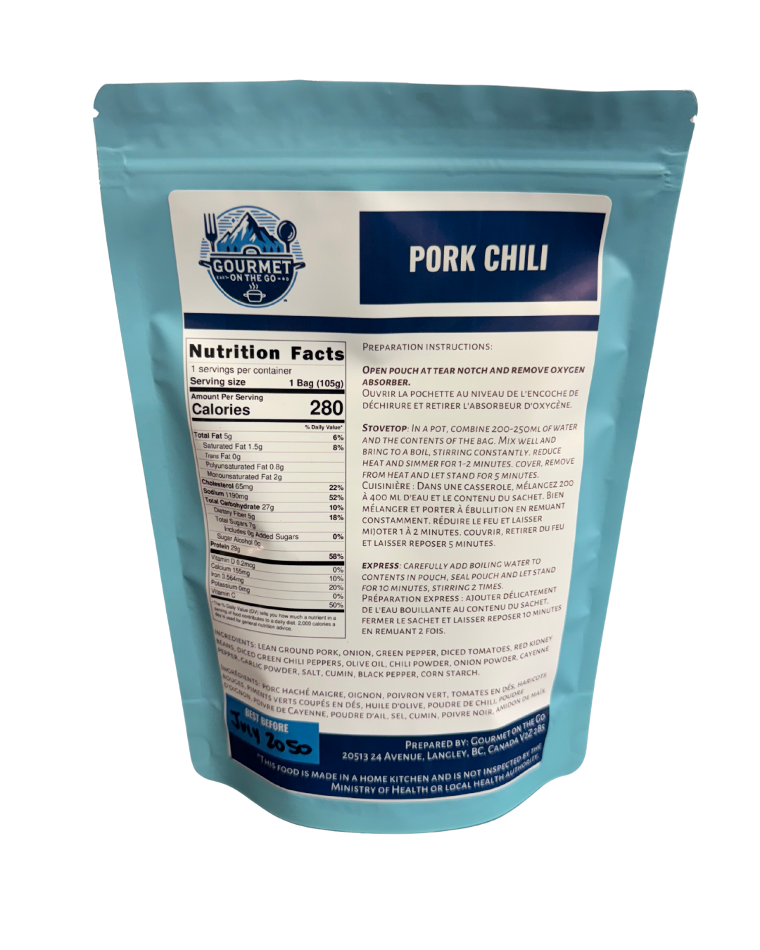 Freeze-Dried Pork Chili
